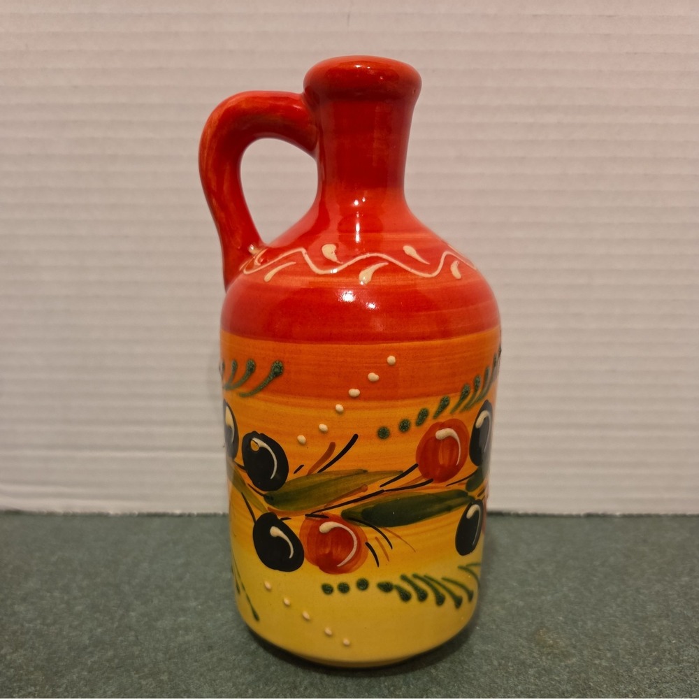 Pottery Hand Painted ~HNOS PEDRAZ Hand Painted Pottery Pitcher